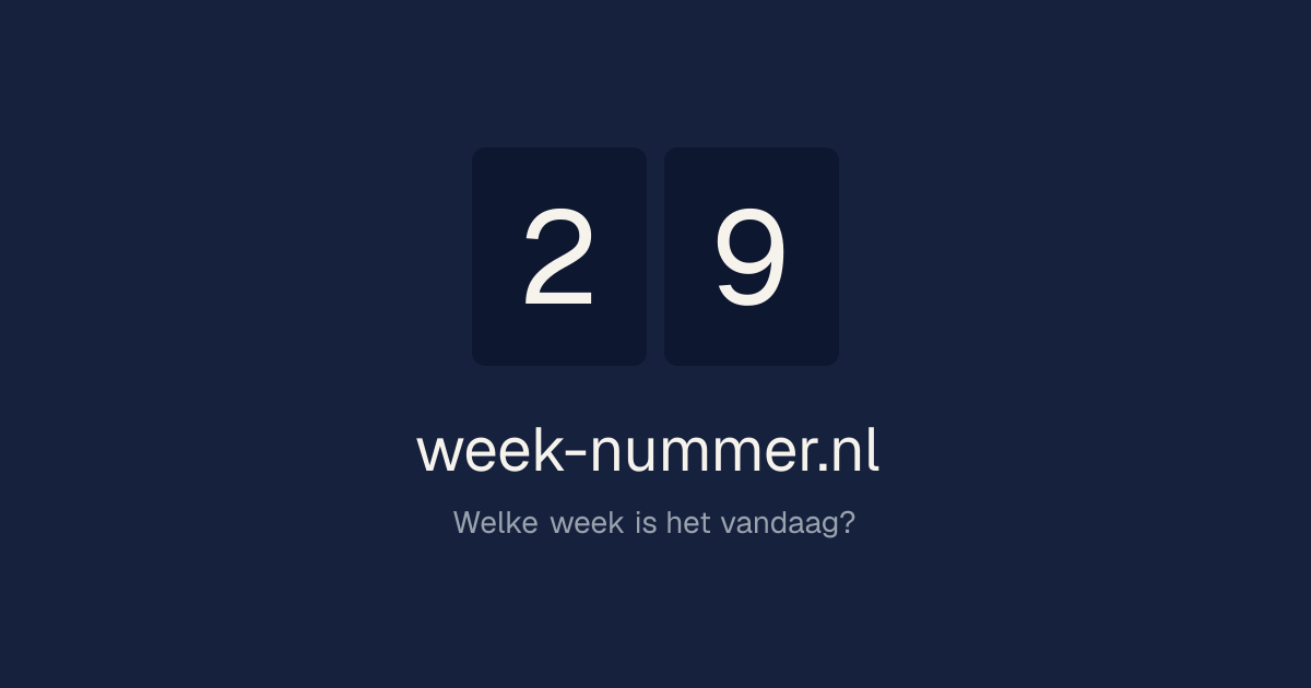 Weeknummer — welke week is het?